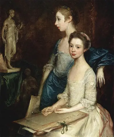 Portrait of Molly and Peggy with Drawing Supplies Thomas Gainsborough